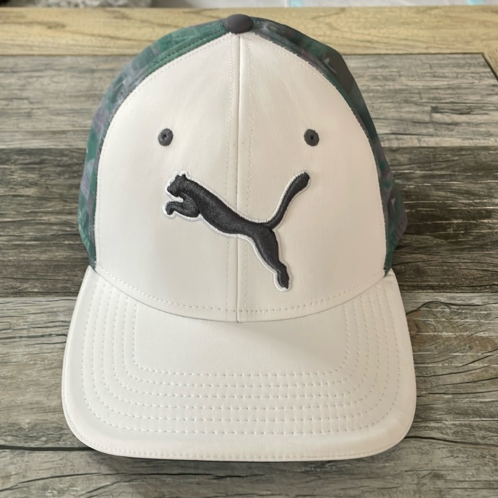 Puma White and Camo Hat with Iconic Logo